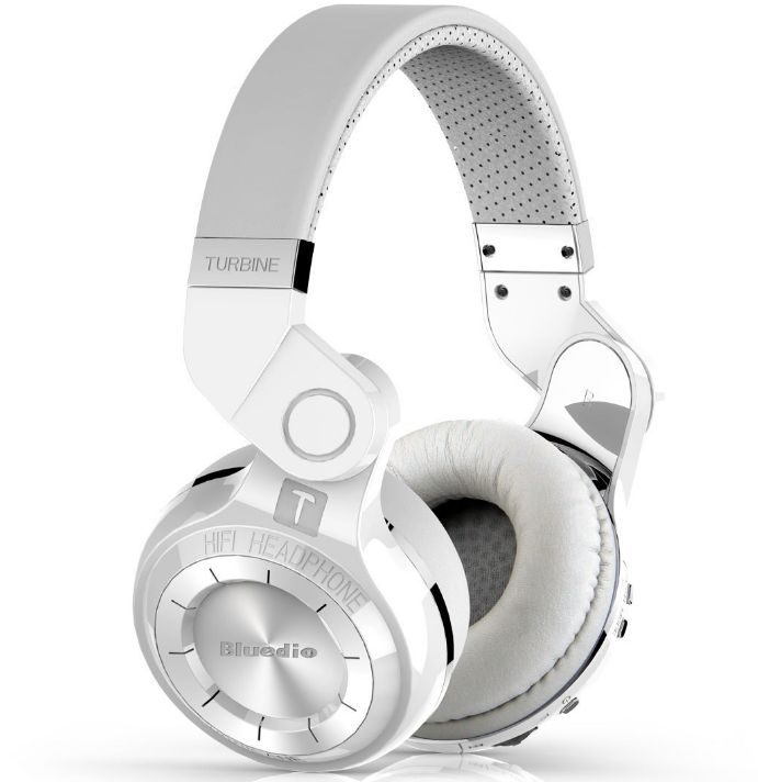 Bluetooth Over-Ear Headphones in White with Silver-Tone Detail