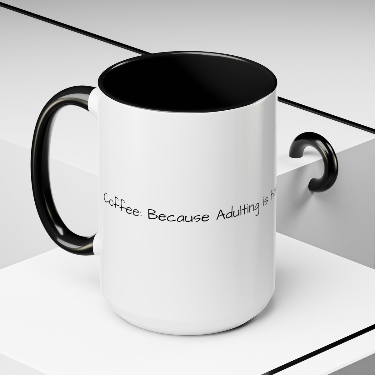“Coffee: Because Adulting is Hard" Accent Coffee Mug (11, 15oz) - OLM Store
