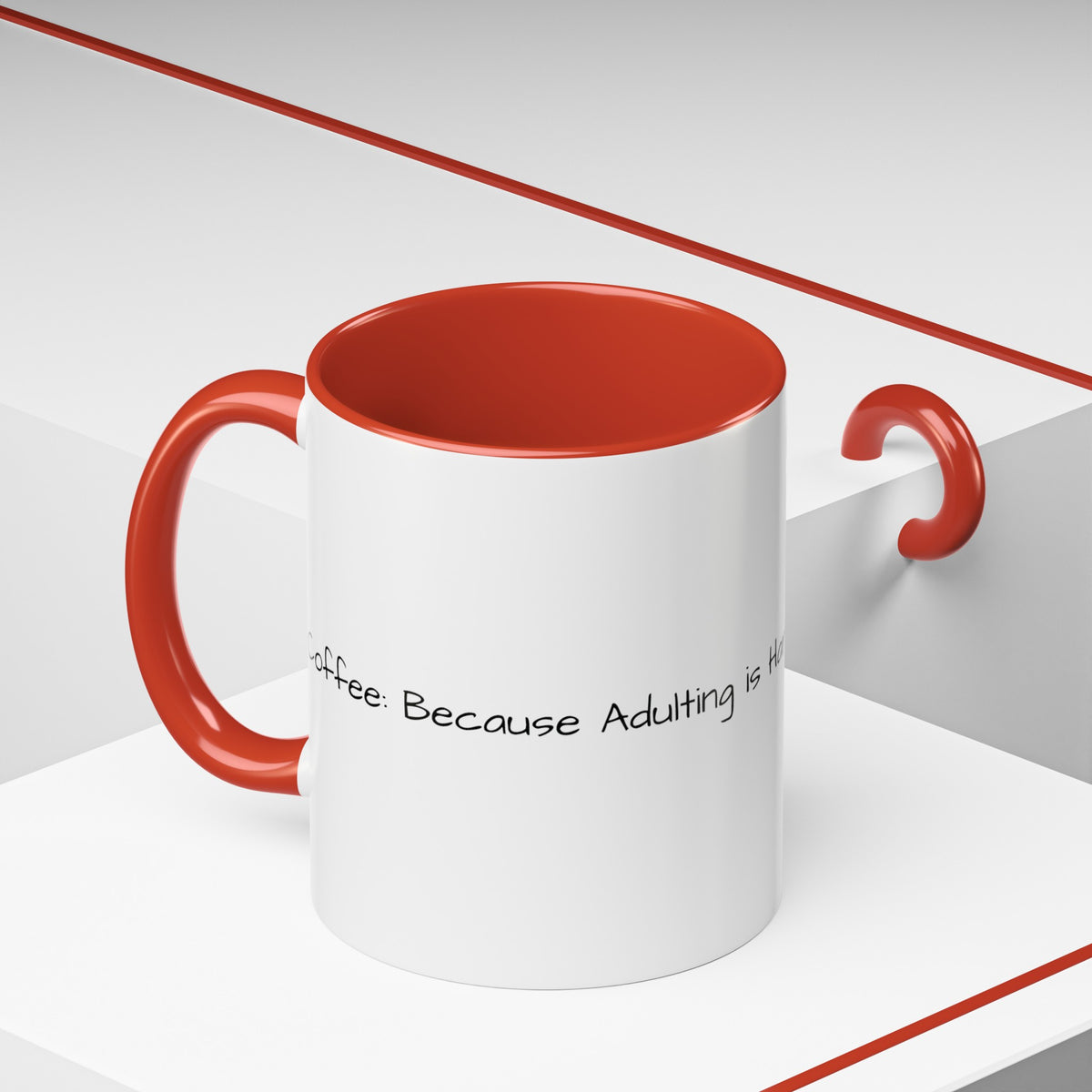 “Coffee: Because Adulting is Hard" Accent Coffee Mug (11, 15oz) - OLM Store