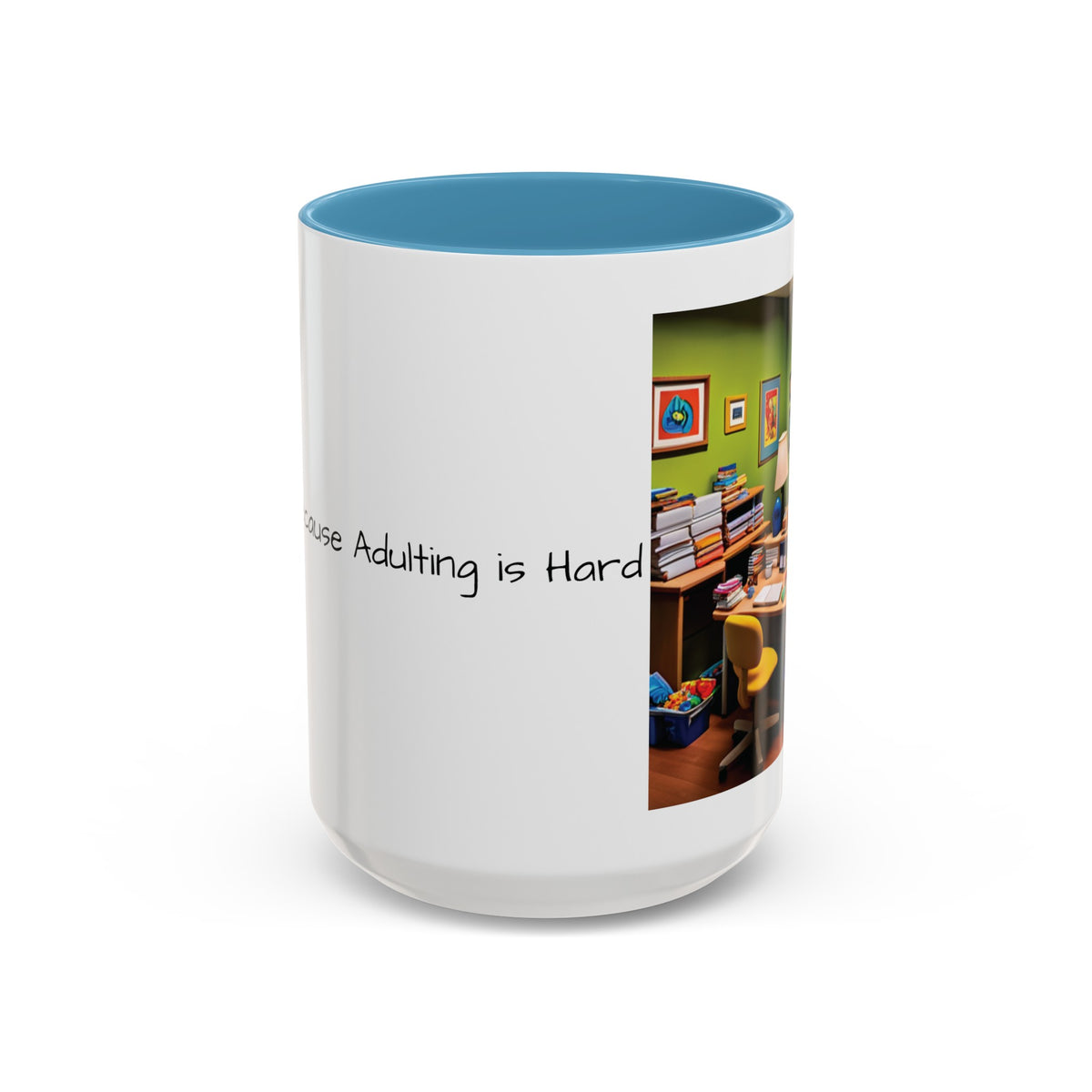 “Coffee: Because Adulting is Hard" Accent Coffee Mug (11, 15oz) - OLM Store