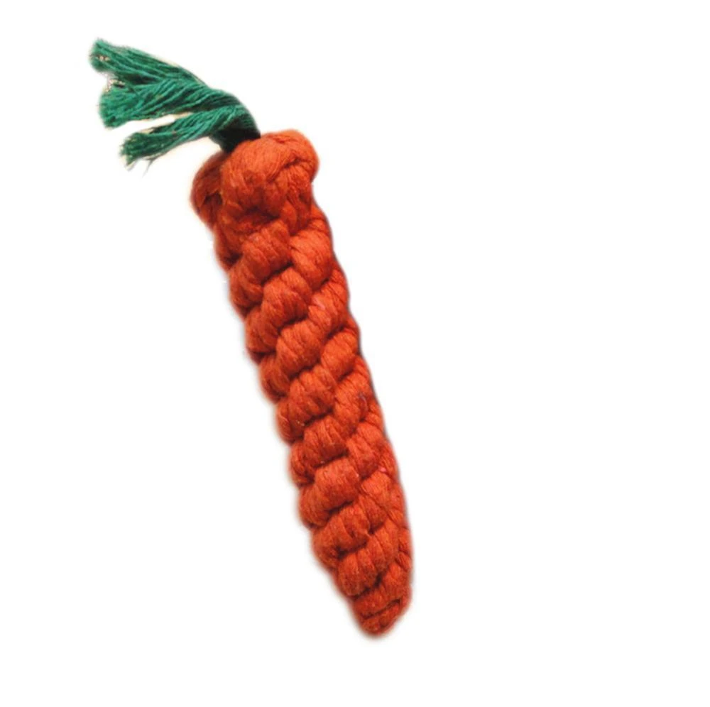Braided Carrot Pet Toy with a Tapered Orange Rope Look