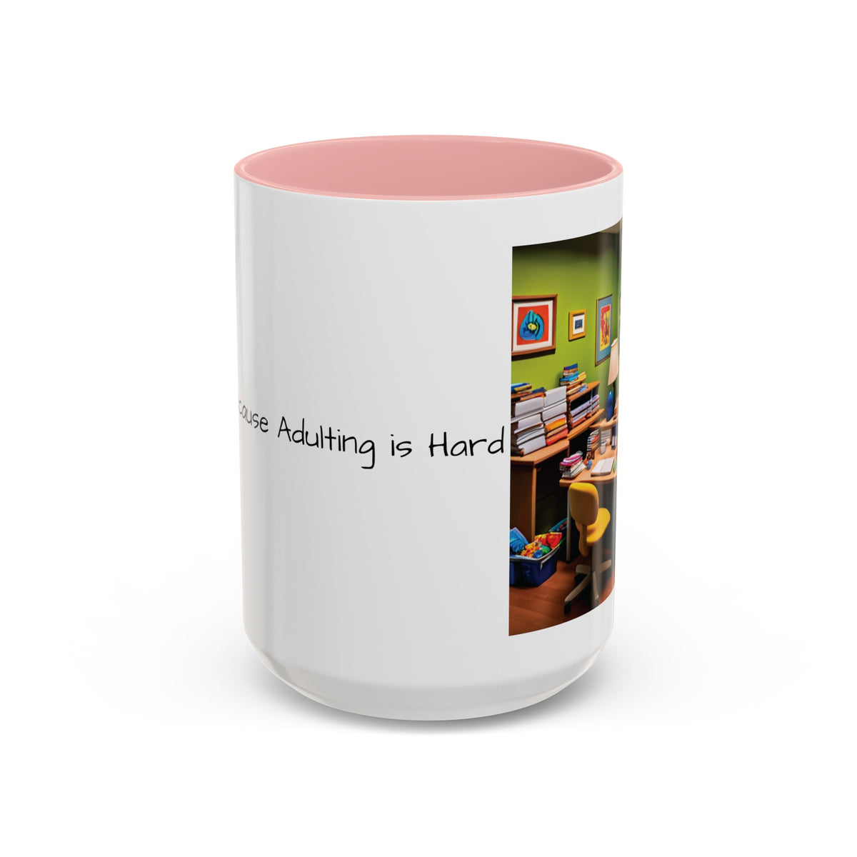 “Coffee: Because Adulting is Hard" Accent Coffee Mug (11, 15oz) - OLM Store