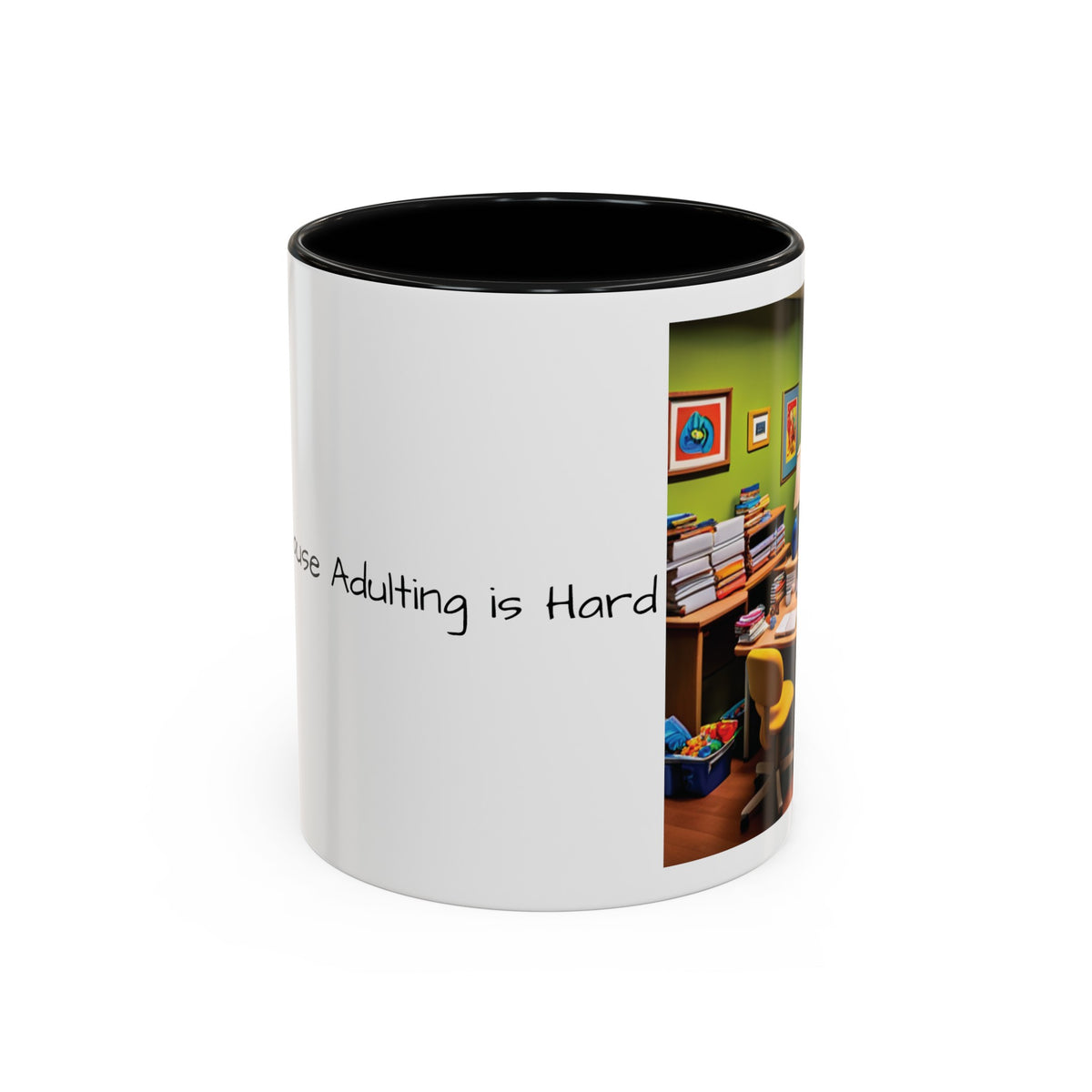 “Coffee: Because Adulting is Hard" Accent Coffee Mug (11, 15oz) - OLM Store