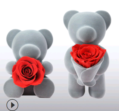Rose Bear Gift with a Sweet Bear-and-Flower Presentation