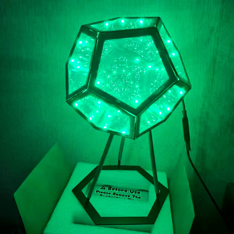 Geometric Accent Light with a Colorful Layered-Line Design