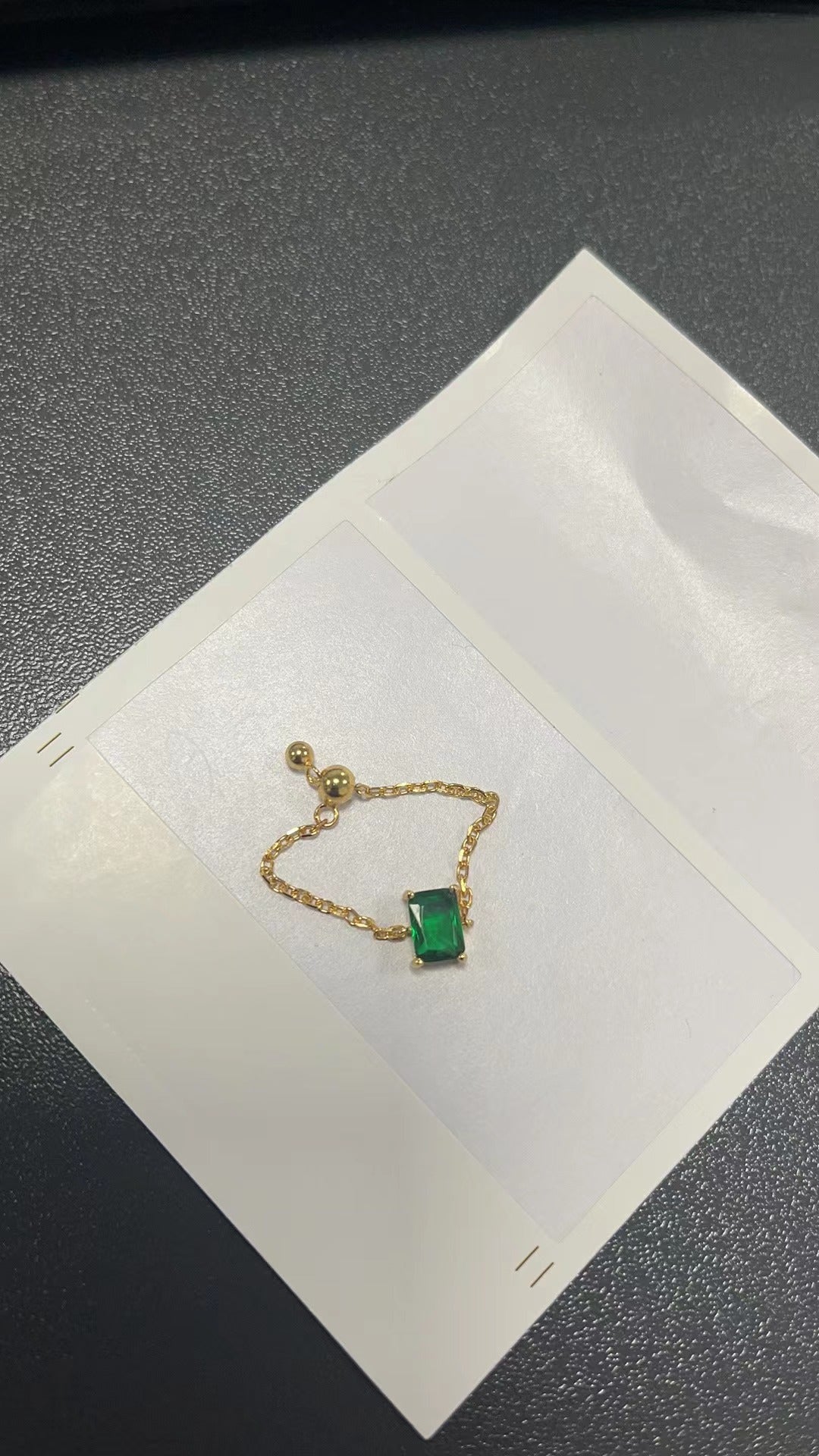 Adjustable Finger Chain Ring with Color and Shape Options