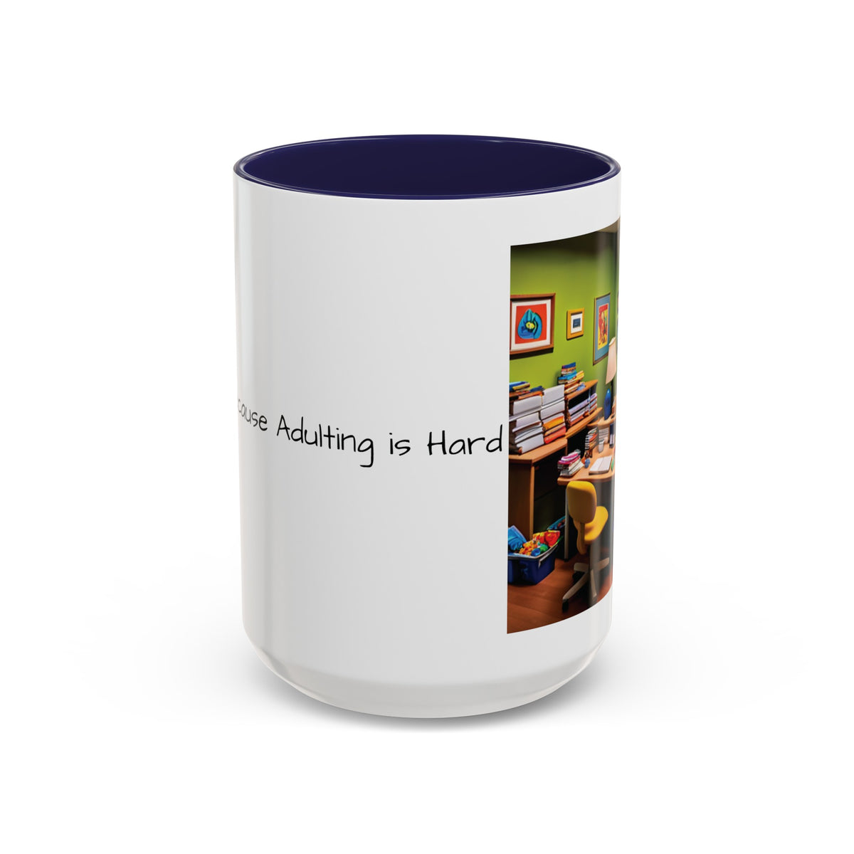 “Coffee: Because Adulting is Hard" Accent Coffee Mug (11, 15oz) - OLM Store