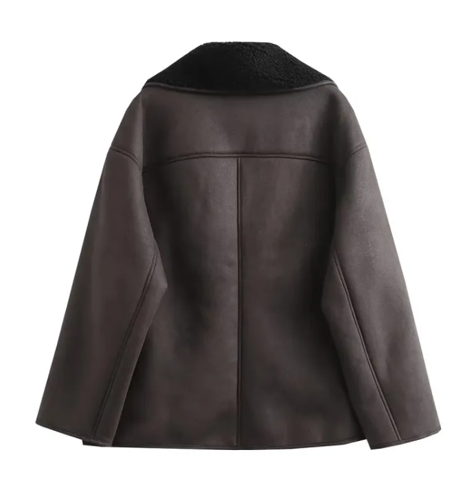 Women's Padded Jacket – Dark Brown Relaxed Winter Layer