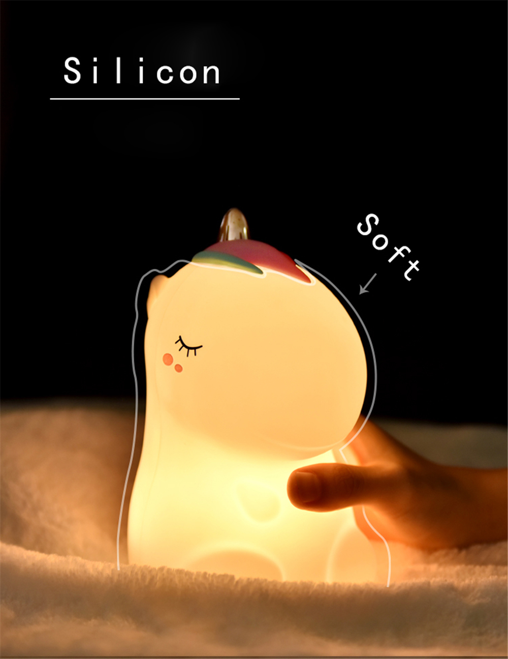 Enchant Your Space with Our USB-Rechargeable Unicorn Night Light