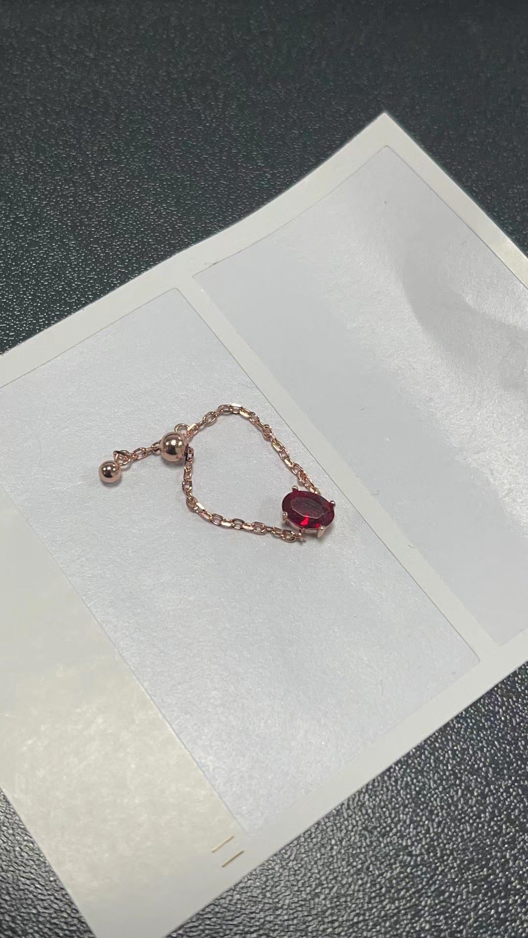 Adjustable Finger Chain Ring with Color and Shape Options