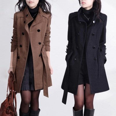 Women's Long Winter Coat – Black or Coffee Everyday Layer