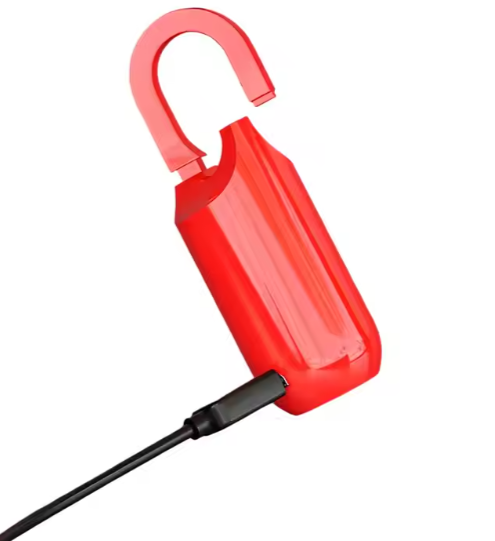 Compact Fingerprint Padlock – Red or Black