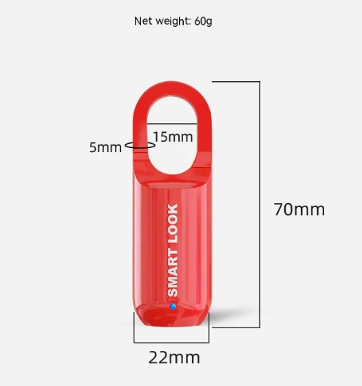 Compact Fingerprint Padlock – Red or Black