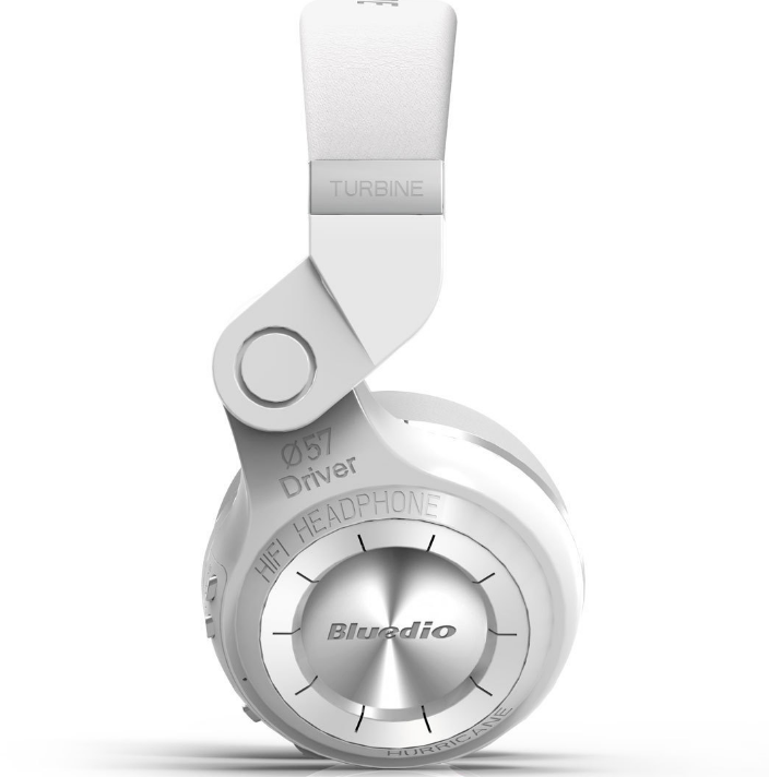 Bluetooth Over-Ear Headphones in White with Silver-Tone Detail