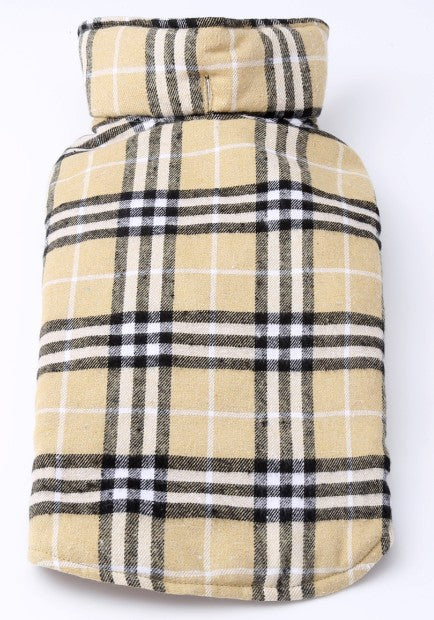 Plaid Dog Jacket – Beige British-Style Pet Outerwear
