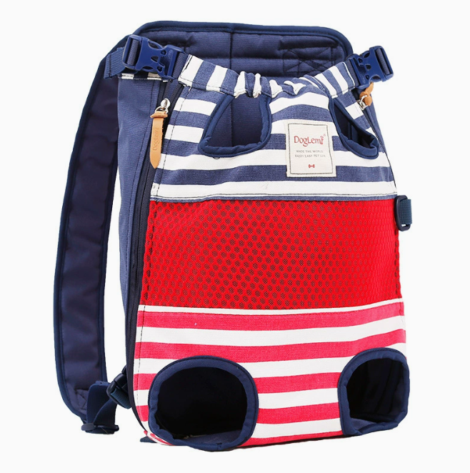 Mesh Pet Carrier Backpack with Striped and Solid Color Options