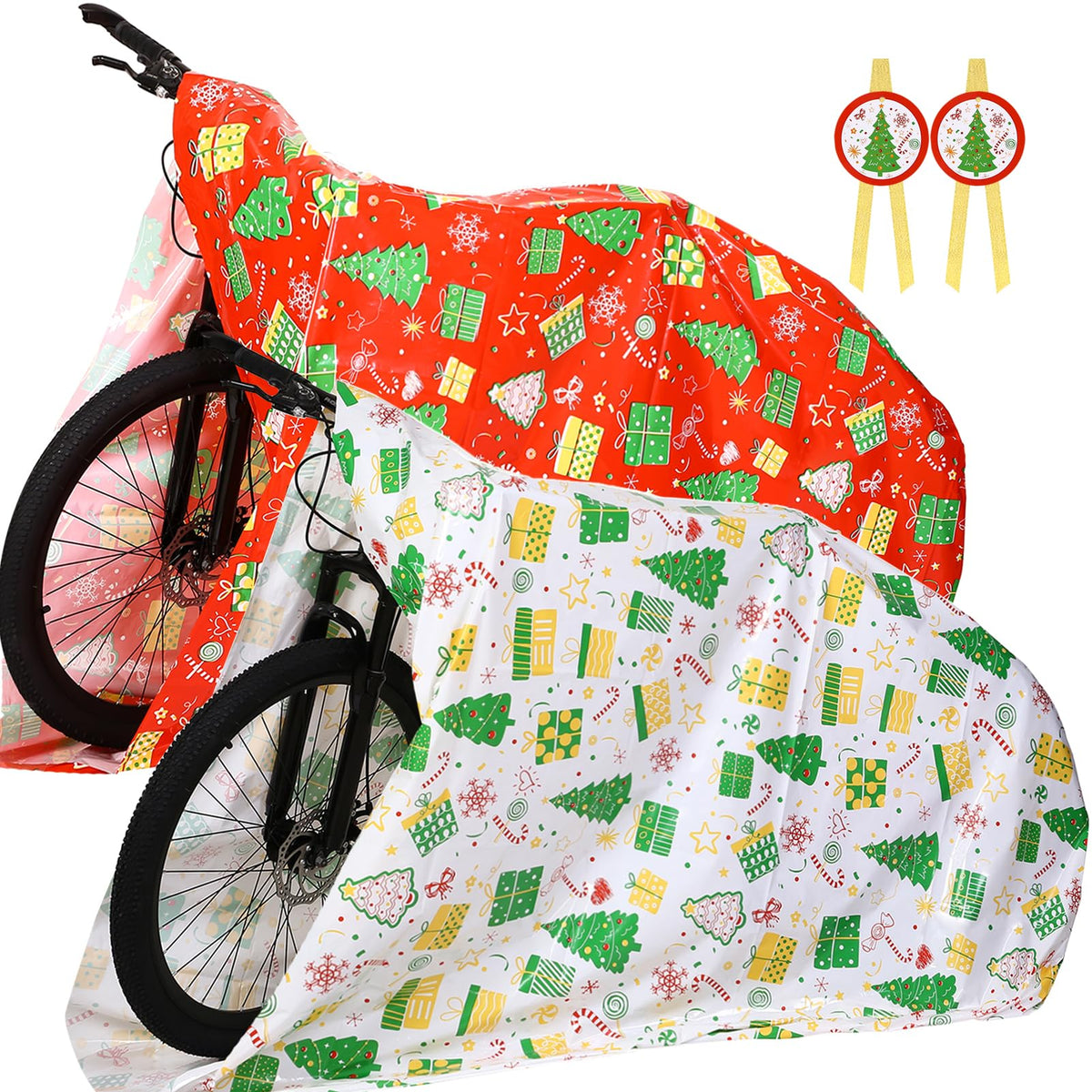 Jumbo Christmas Gift Bags in Red and White Holiday Prints