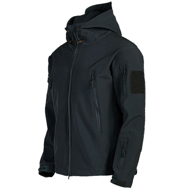 Men's Tactical Jacket with Adjustable Hood and Multiple Pockets