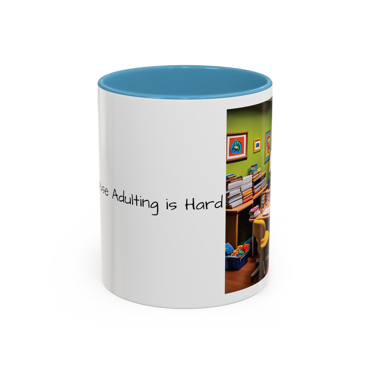 “Coffee: Because Adulting is Hard" Accent Coffee Mug (11, 15oz) - OLM Store