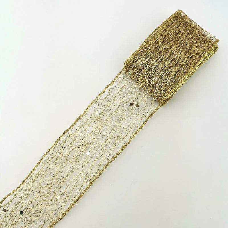6.6 feet Hollow Out Shiny Gold Ribbon - OLM Store