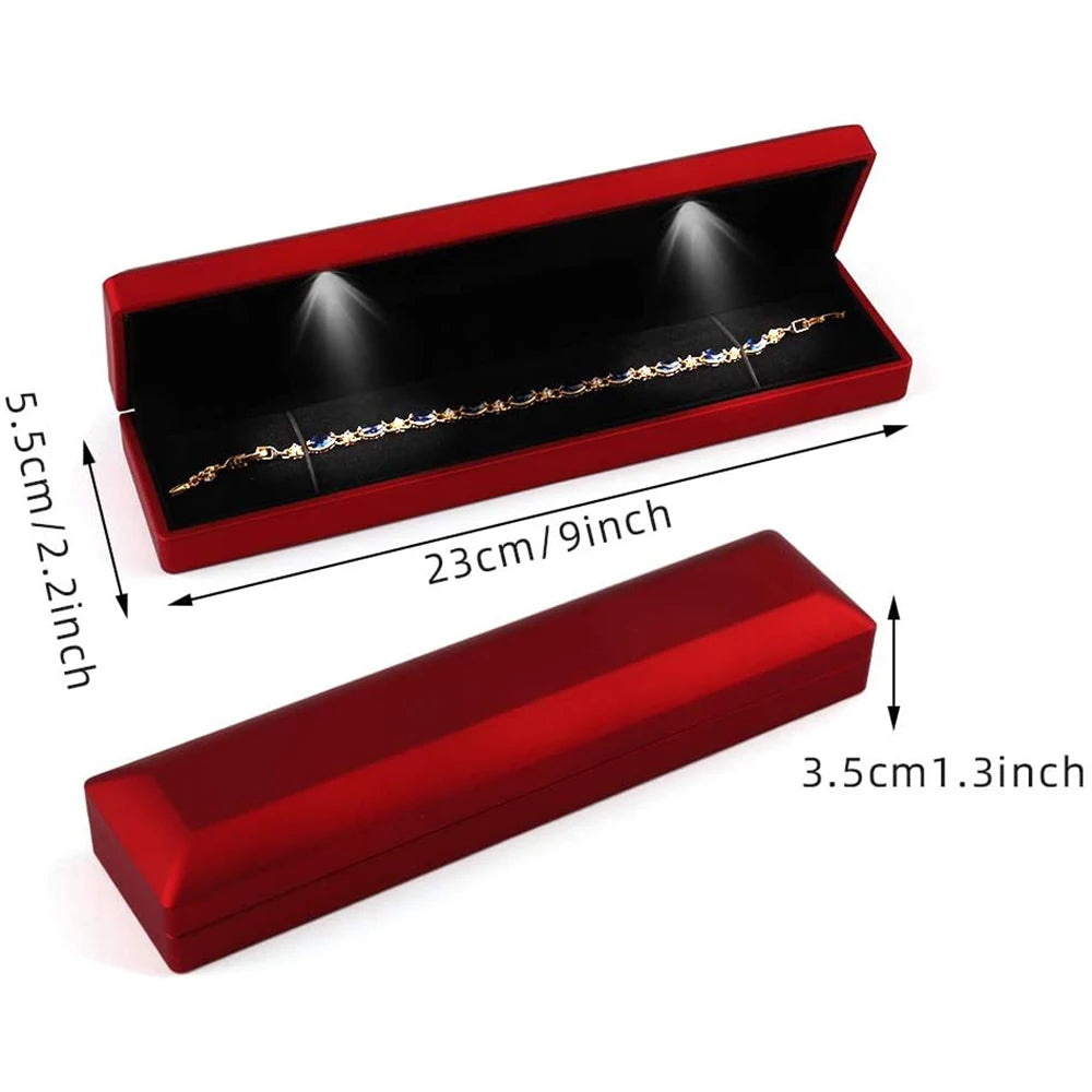 Illuminate Your Moments with the LED Light Necklace Gift Box – Velvet Jewelry Presentation Case