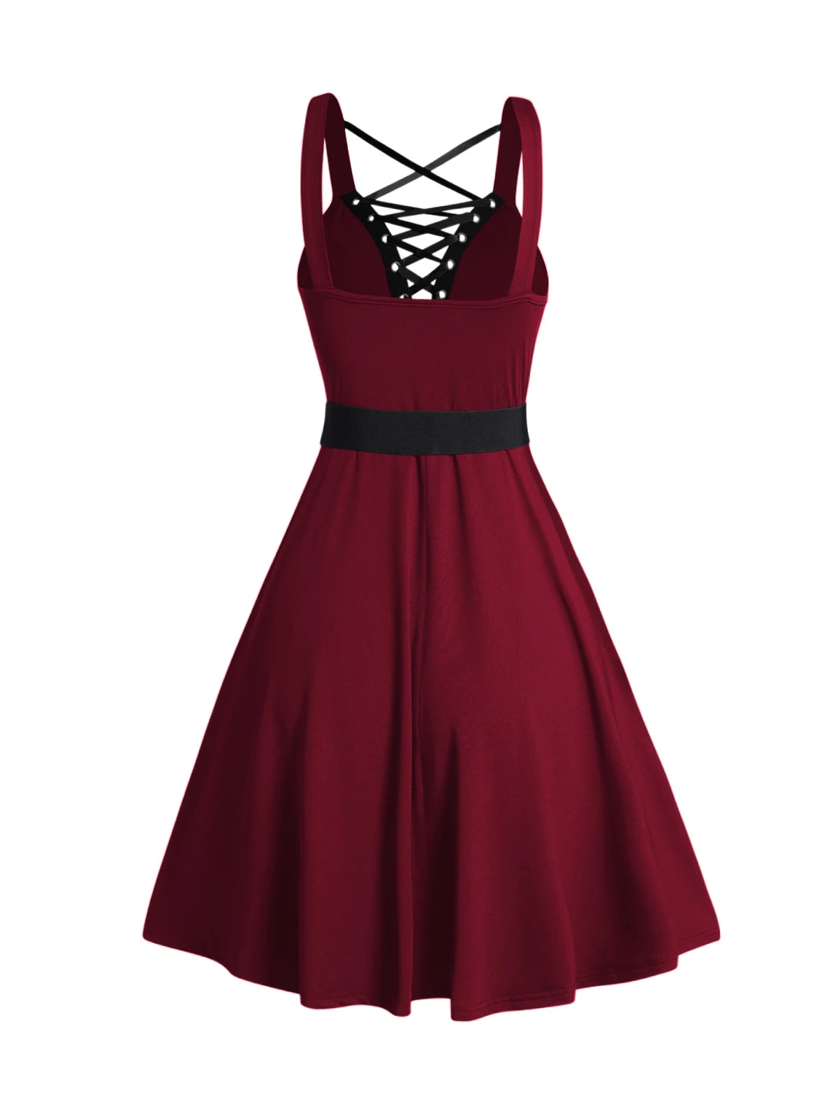 Chic Gothic Dress Outfit for Women: Open Front Jacket & Lace-Up Crisscross Dress