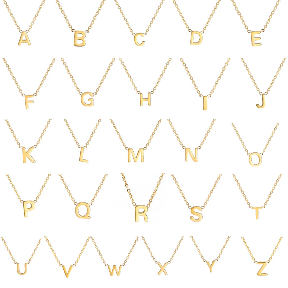 Personalized Minimalist Necklace β A-Z Initial Pendant in Stainless Steel & Gold