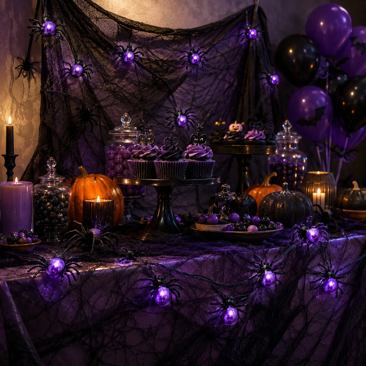Spook Up Your Decor: Halloween Spider String Lights for Enchanting Ambiance