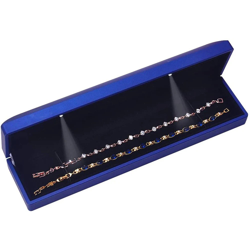 Illuminate Your Moments with the LED Light Necklace Gift Box – Velvet Jewelry Presentation Case