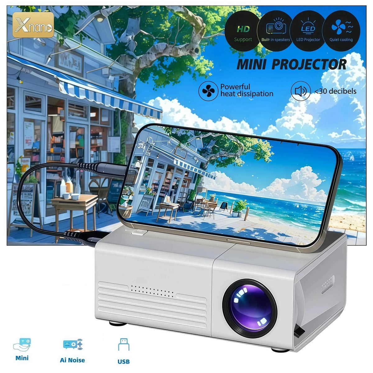 Experience Cinematic Quality Anywhere with the Portable Mini Projector