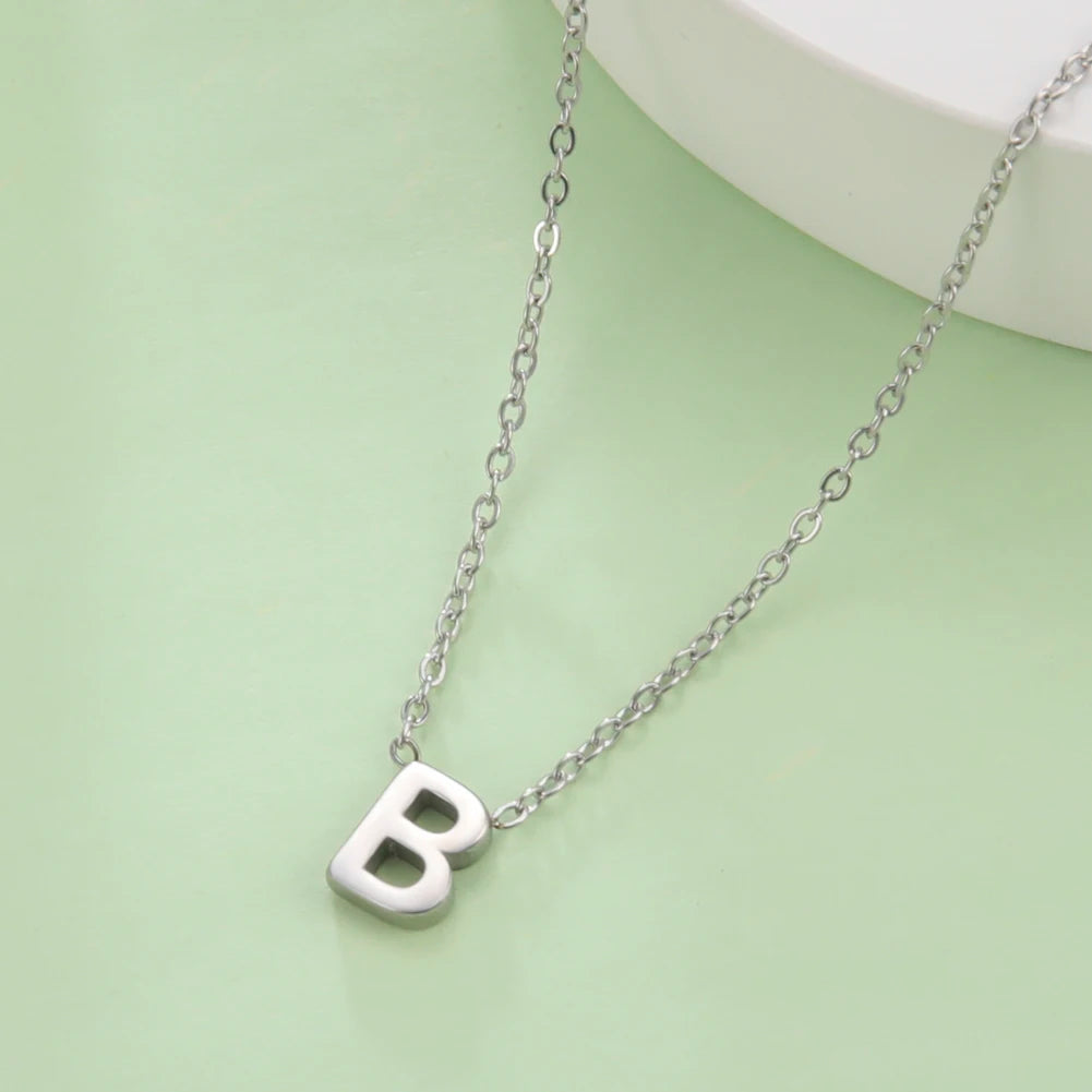 Personalized Minimalist Necklace β A-Z Initial Pendant in Stainless Steel & Gold
