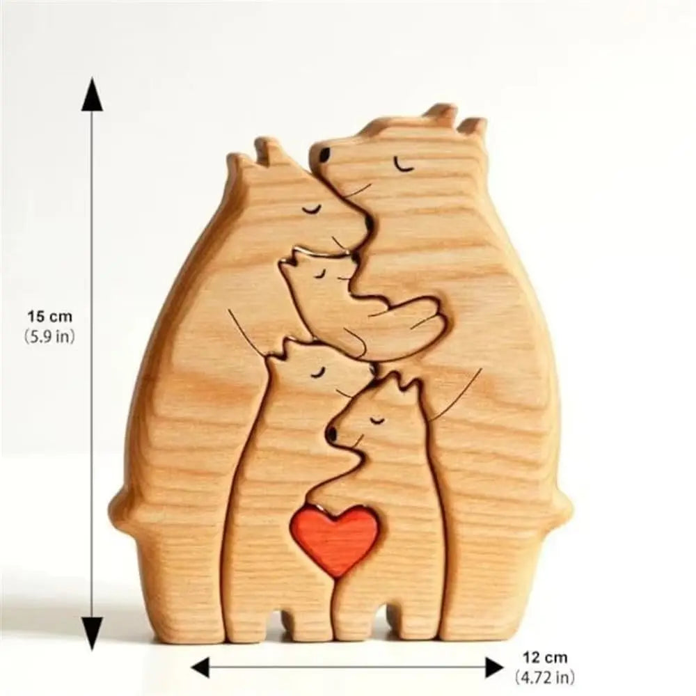 Engaging Personalized Wooden Bear Puzzle – A Heartfelt Family Keepsake
