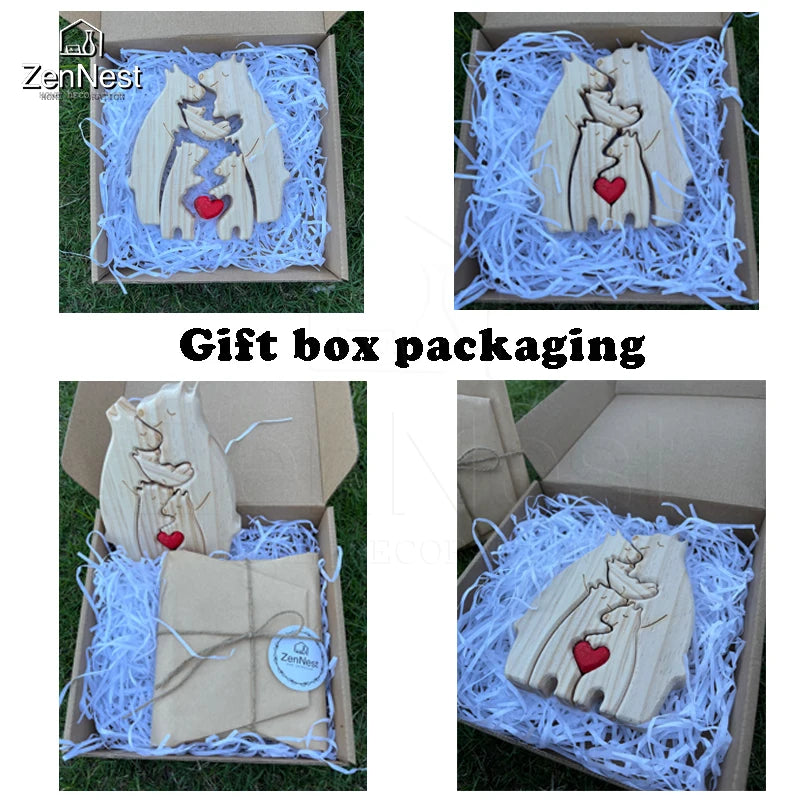 Engaging Personalized Wooden Bear Puzzle – A Heartfelt Family Keepsake