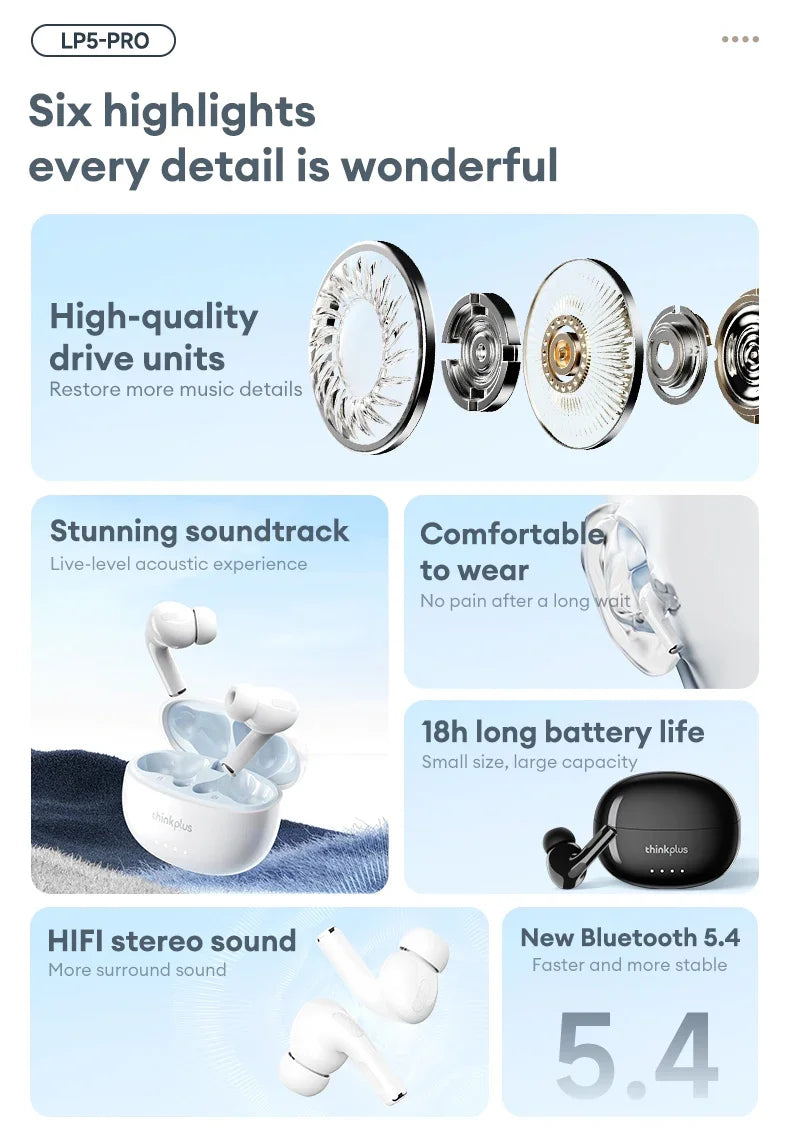 Lenovo LP5 Pro Bluetooth Earbuds: Premium Sound for Every Moment