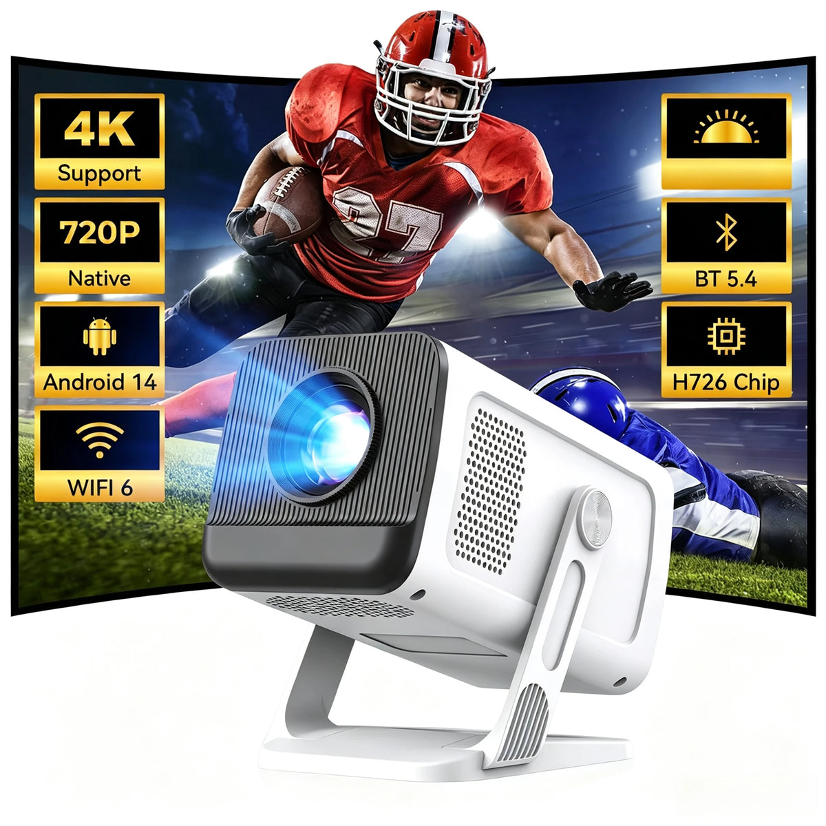 Portable Mini Projector: Enjoy Stunning Outdoor Movie Nights with the Android 14 Mini Projector
