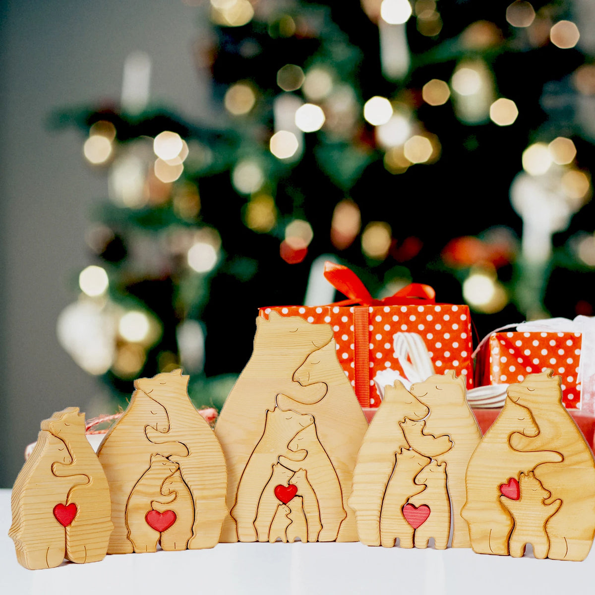 Engaging Personalized Wooden Bear Puzzle – A Heartfelt Family Keepsake