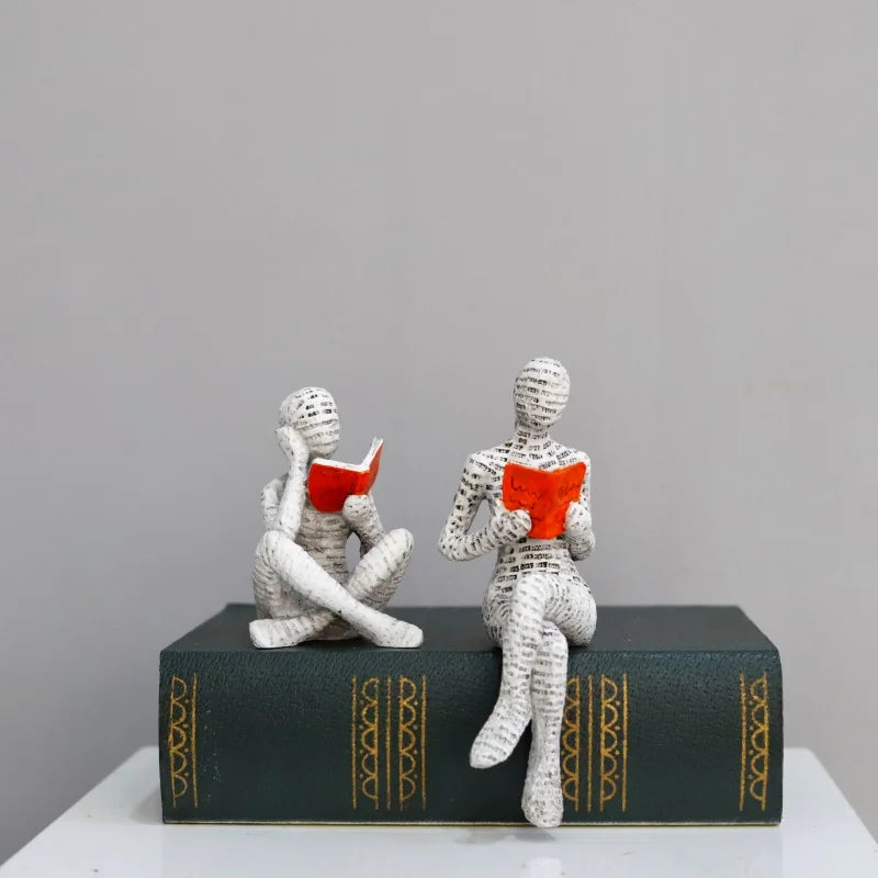 Reading Woman Thinker Statue – Elevate Your Home & Office Decor with Creative Paper Pulp Art