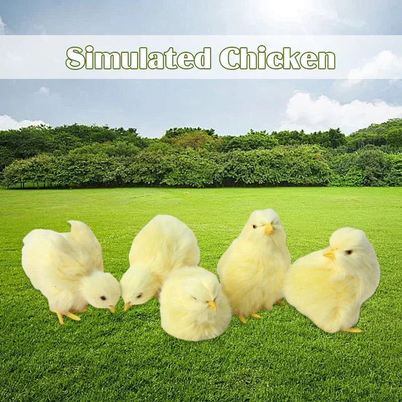 Charming Realistic Plush Baby Chick Decorations – 5-Piece Set for Your Spring Decor