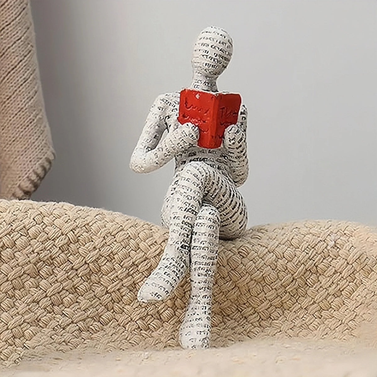 Reading Woman Thinker Statue – Elevate Your Home & Office Decor with Creative Paper Pulp Art