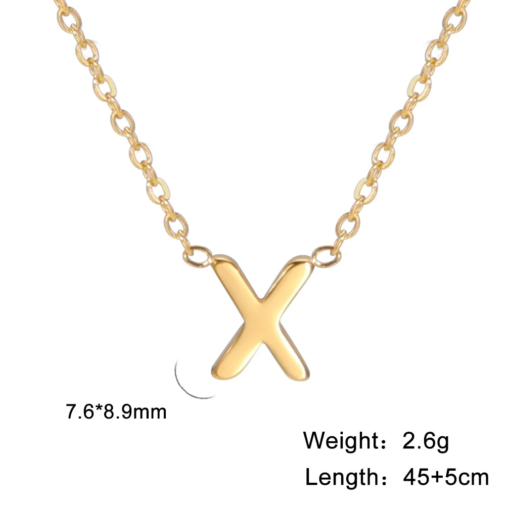 Personalized Minimalist Necklace β A-Z Initial Pendant in Stainless Steel & Gold