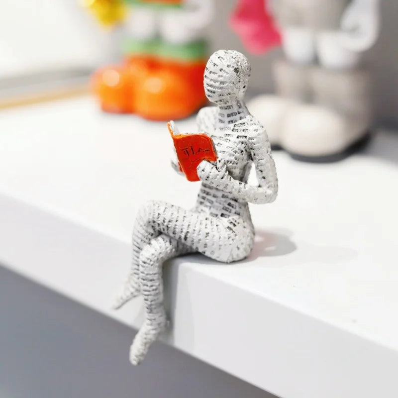 Reading Woman Thinker Statue – Elevate Your Home & Office Decor with Creative Paper Pulp Art