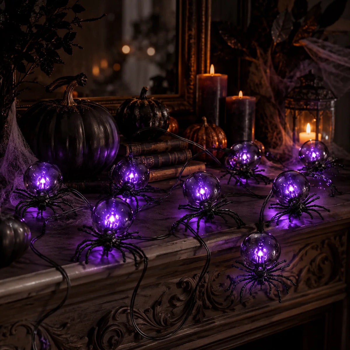 Spook Up Your Decor: Halloween Spider String Lights for Enchanting Ambiance