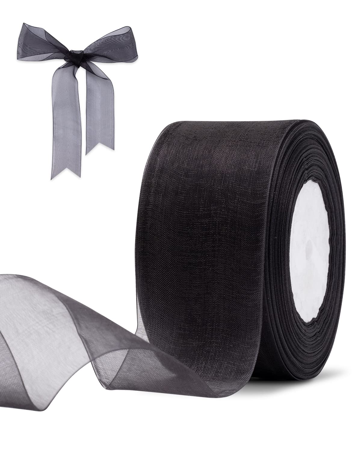 Black Sheer Gift Ribbon for Bows and Personal Presentations