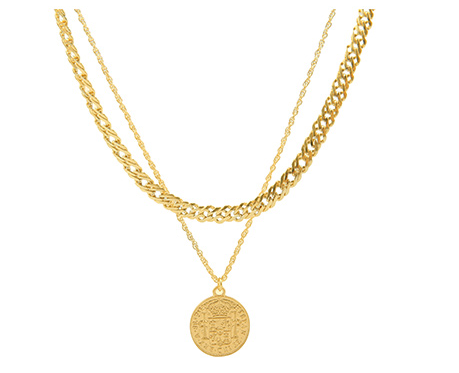 Vintage-Style Coin Pendant Necklace