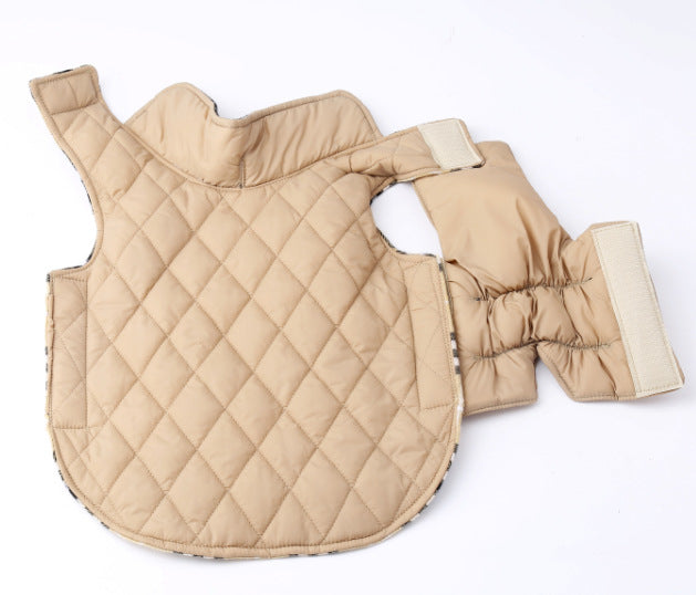 Plaid Dog Jacket – Beige British-Style Pet Outerwear