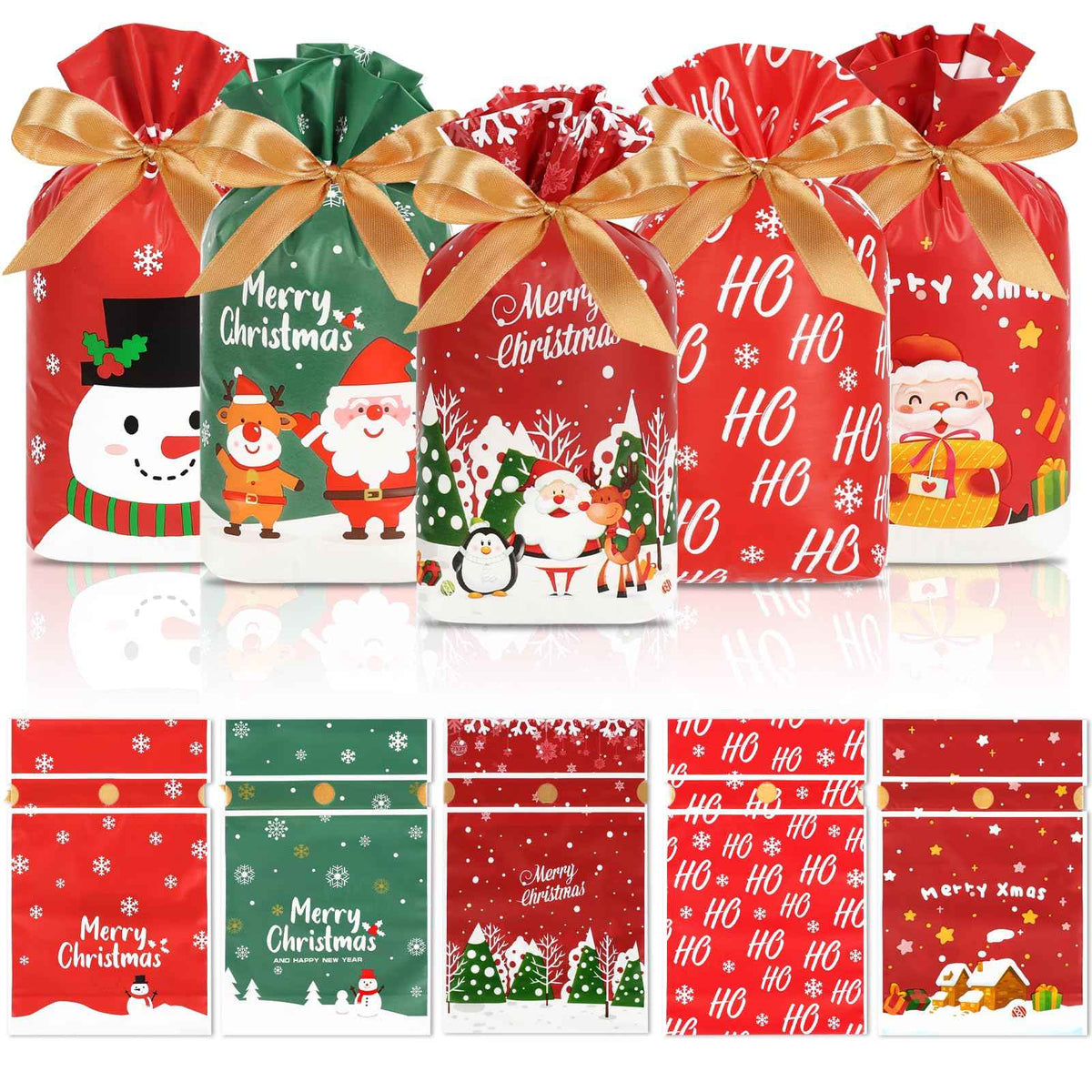 Christmas Drawstring Gift Bags