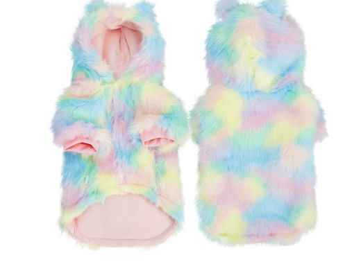 Colorful Pet Winter Coat – Rainbow Little Monster Jacket