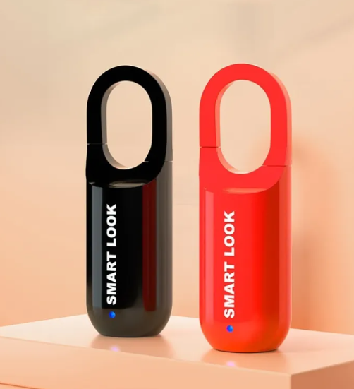 Compact Fingerprint Padlock – Red or Black