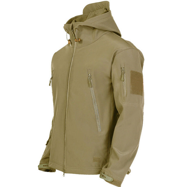 Men's Tactical Jacket with Adjustable Hood and Multiple Pockets