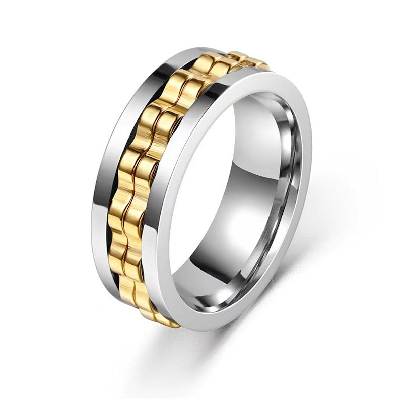 Stainless Steel Spinner Fidget Ring for Men - Stylish & Functional